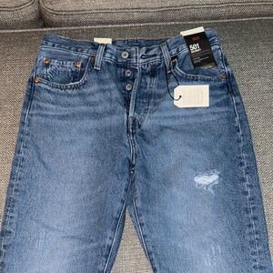 Levi's Blue Straight Jeans with Lived-In Look